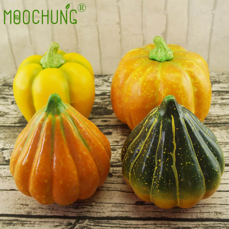 

MOOCHUNG Harvest Artificial Foam Pumpkin For Halloween Fall Thanksgiving Decorating Displaying Party Home Decorations 8-30cm