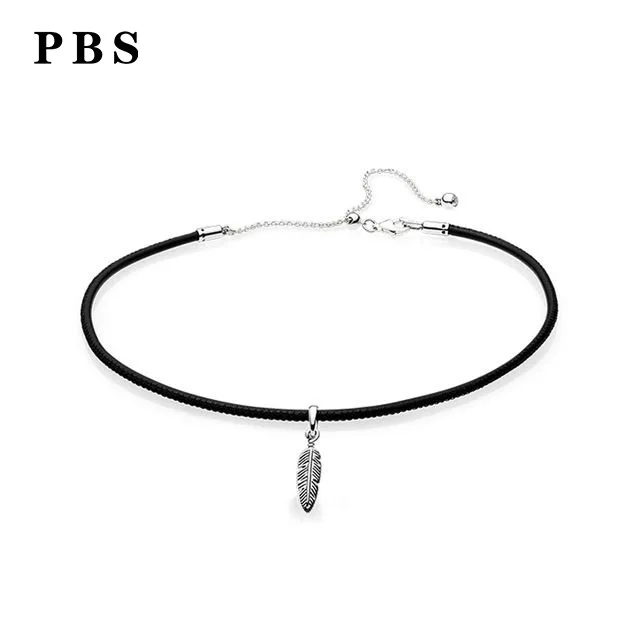 

PBS 100%925 Sterling Silver Original Copy High Quality 1:1 Feather Necklace With Logo Free Of Charge Wholesale Manufacturers