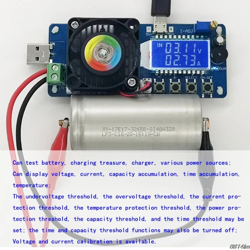 25WBattery Емкость тестер постоянный ток электронная нагрузка USB мощность детектор регулируемый резистор