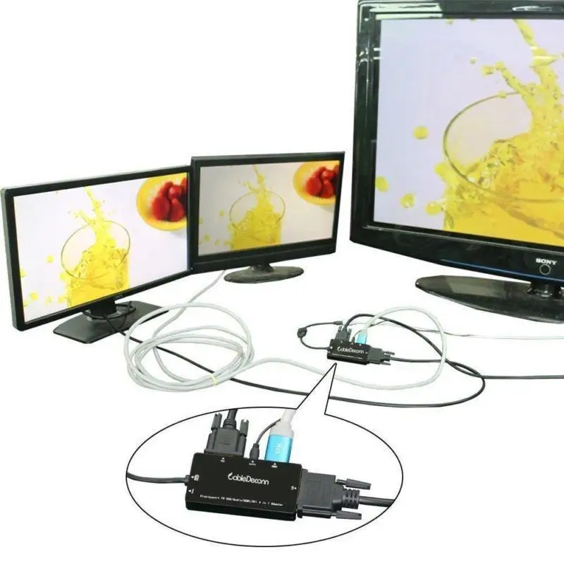 Multifuncional para pc 4 em 1 para Hdmi Dvi e Vga Usb de Áudio Conversor Cabo Computador Monitor Multimídia dp - Image 3