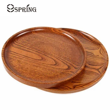 

Round Solid Wood Tea Tray Serving Plate Large Fruit Food Snack Serving Platter Storage Tray Coffee Tray Wooden Kitchen Utensils