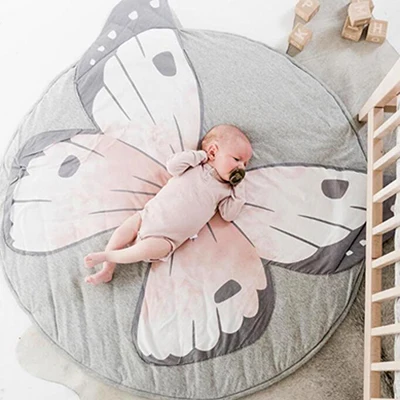 butterfly 90 см детский игровой коврик, игровой коврик для новорожденных, мягкий коврик для сна, Мультяшные животные, детские коврики для детской комнаты, коврик игровой коврик - Цвет: butterfly