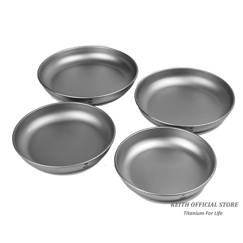Keith titanio 4 unids en 1 platillo Platos al aire libre Vajilla camping senderismo Placas cuchillería picnic 300 ml-450 ml