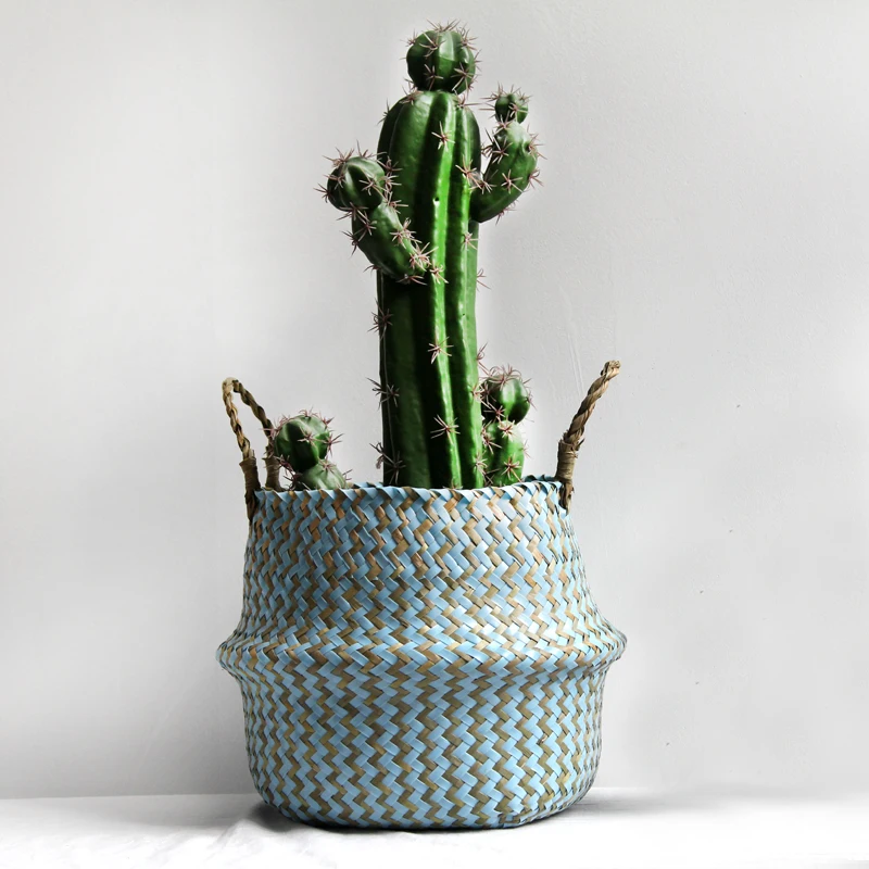Seagrass Storage Basket Flower Pot Natural Rattan Plant Toys Holder Laundry Container Home Decoration | Дом и сад