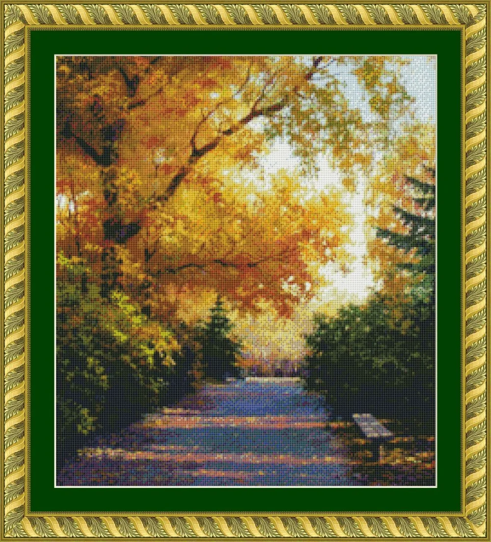 

oneroom path in woods cross stitch set DIY 14CT unprinted needlework kits counted dmc threads cross stitch