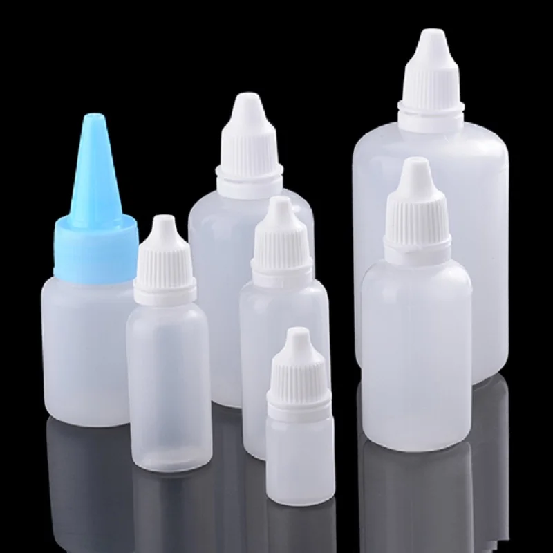 

5pc 5ml/15ml/20ml/30ml/50ml/100ml Empty Plastic Squeezable Dropper Bottles Eye Liquid Dropper Sample Eyedropper Person Care