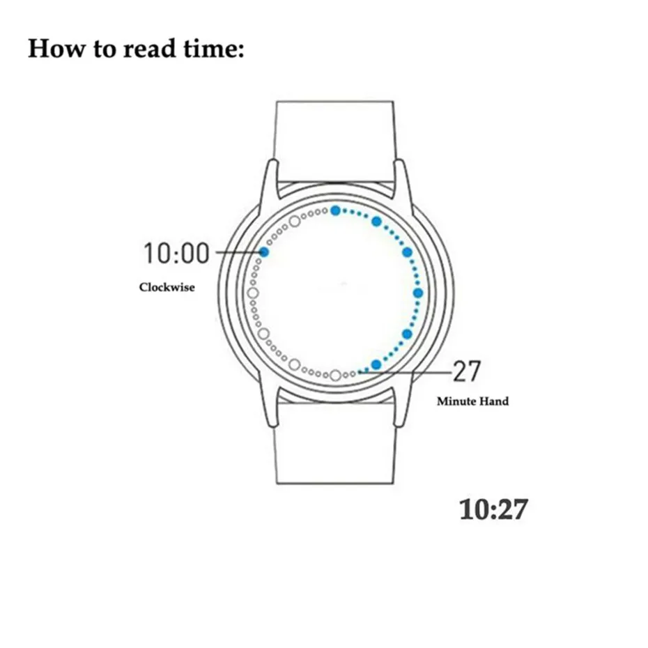 Creative Black White Men Women's LED Display Digital Watch Cool Stainless Steel Rubber Strap Touch Screen Couple Watches (18)