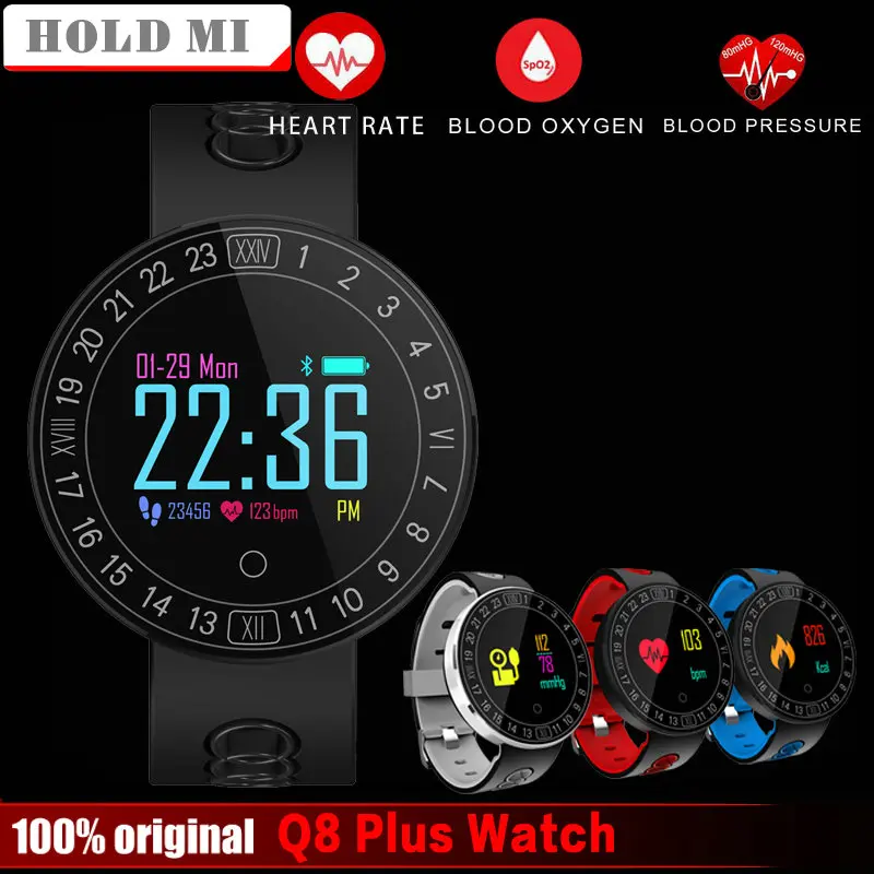 

Q8 Plus Smart Watch Wristband Heart Rate Blood Pressure Monitor Sports Smart Bracelet Motion tracking Waterproof Bluetooth Band