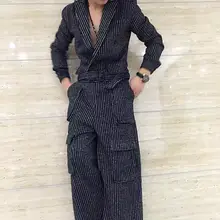 Оснастки сиамские брюки tide мужской Корейский правый Zhilong звезда с личностью Брюки tide culottes костюмы для ночного клуба