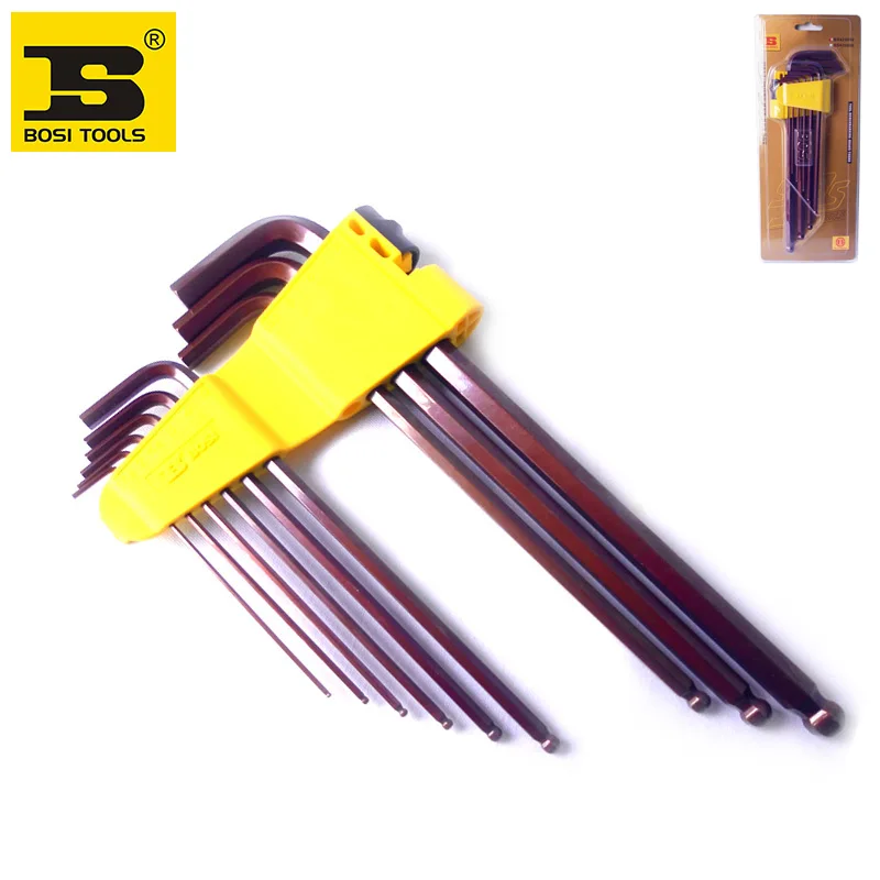 

free shipping BOS 10pc long ball point hex key wrench set I 1.5-10mm