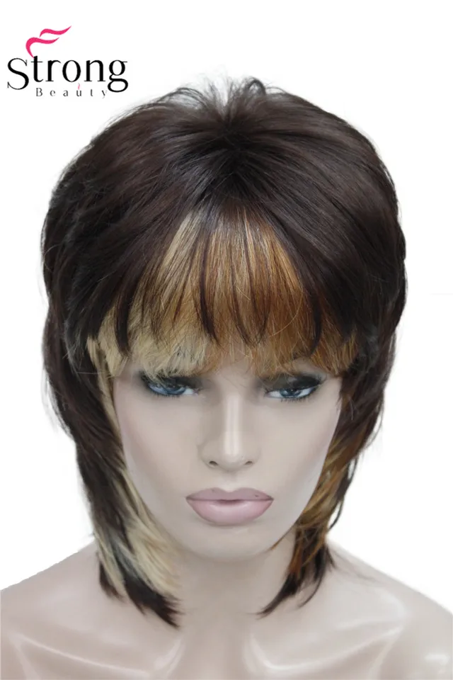Soft Shaggy Layered Short Cascading Three Tone Mix Swept Bangs