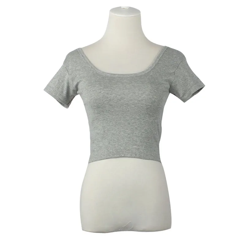

Summer Short Sleeves Sexy Women Basic Tees Tops Cropped T-shirt