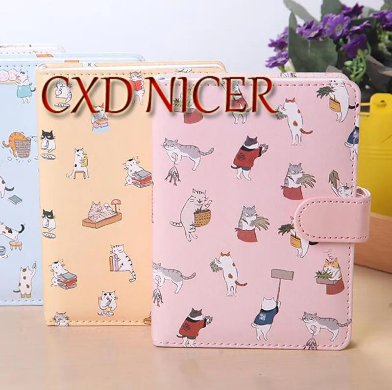 

Creative Nippon Cats Notebook With Magnet Buckle Color Page Student Notebooks Pu Leather Diary Pocket Notepad Stationery Dd1354