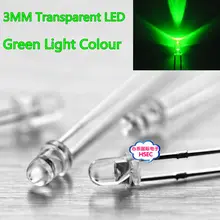 1000 шт 3 мм прозрачный круглый светодиодный зеленый свет цвет светодиодный светодиод/F3 светодиодный зеленый цвет