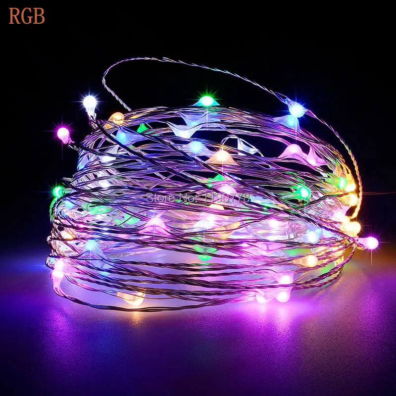 led string lights 10M 33ft 100led 5V USB powered outdoor Warm white/RGB copper wire christmas ...