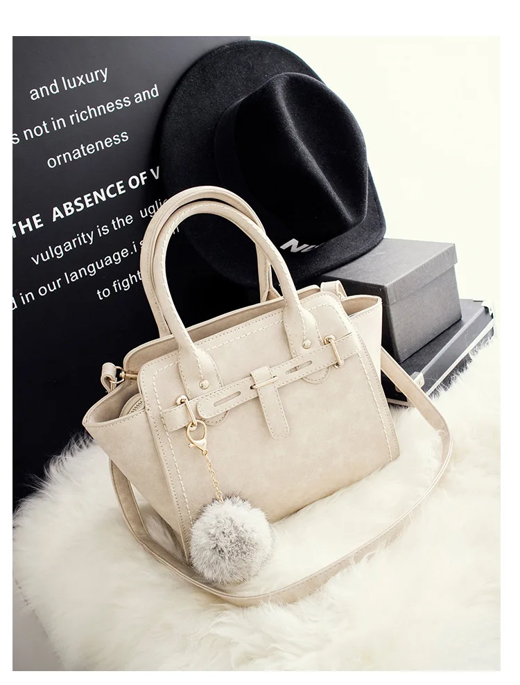 Women Handbag PU Leather Shoulder Tote Bag Fashion Girls Messenger Crossbody Hand Bags Solid Color For Lady Female (19)
