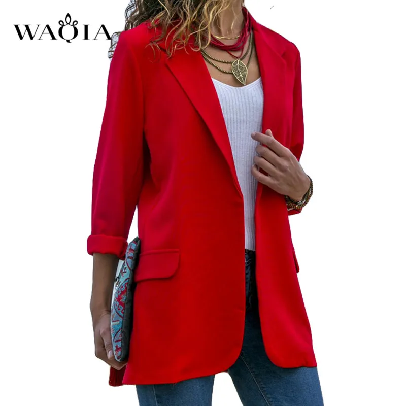 Fashion Women Casual Suit Coat Business Blazer Long Sleeve Jacket Outwear Office Ladies Solid Slim Black Mujer Feminino | Женская одежда
