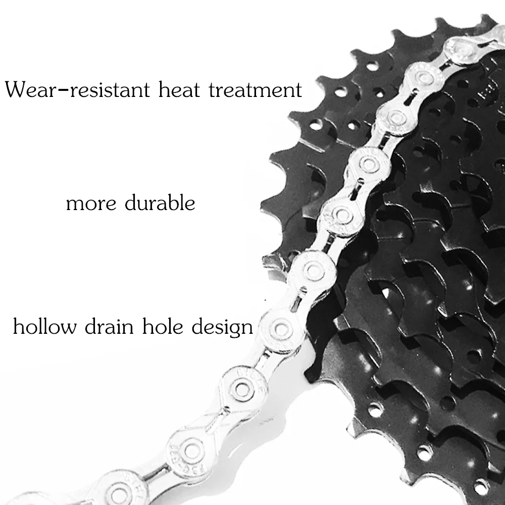 Cheap VXM Bicycle chain 9 speed half hollow bike chains 9S 116 links ultralight MTB bike road bike variable speed boxed Bicycle Parts 4