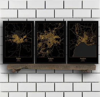

Adana Ankara Antalya Istanbul Izmir Mersin Turkey Map Poster