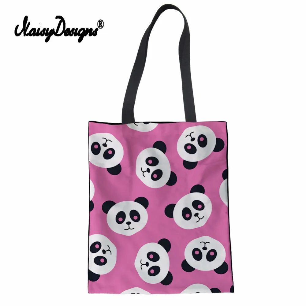 Бесшумные Дизайнерские Модные Сумки С Короткими Ручками большая сумка для покупок женская красивый рисунок панды сумка на плечо женская пляжная дорожная сумка
