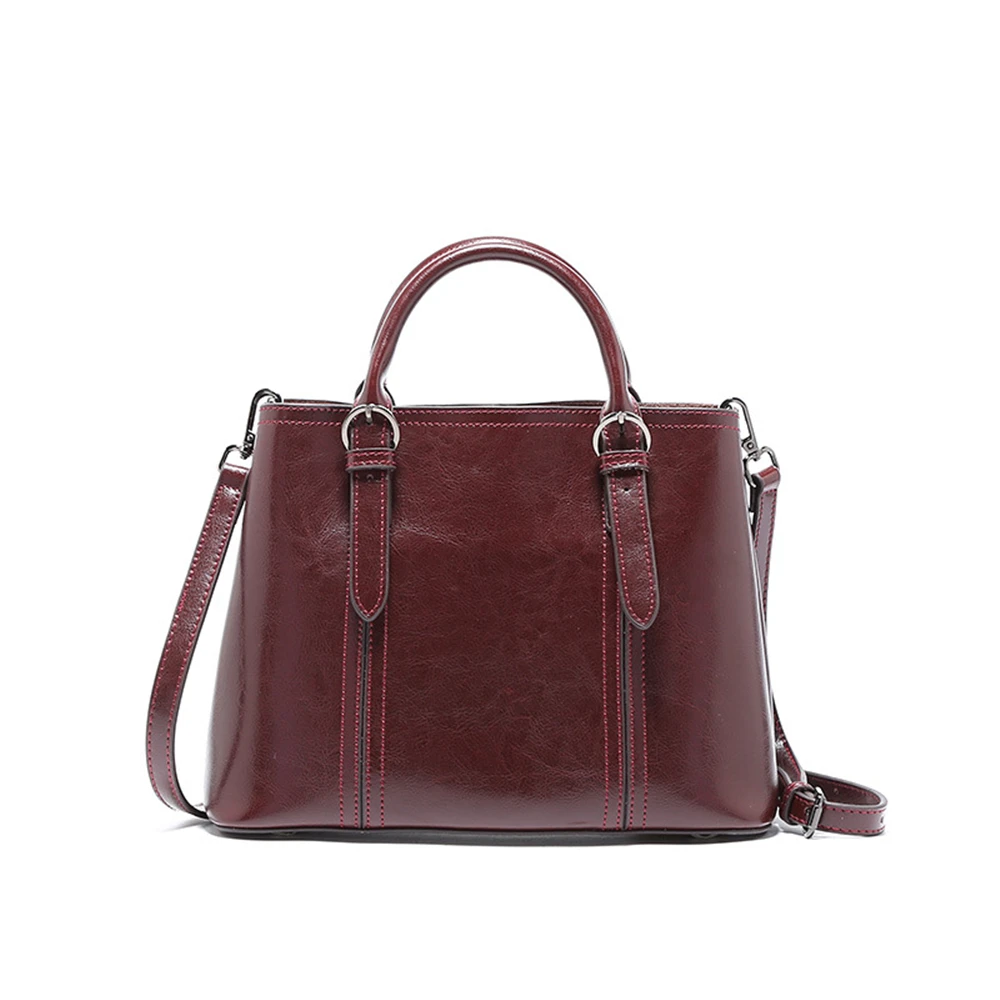 

New Vintage Style Women Causal Totes Luxury Brand Design Women Shoulder Bag Split Leather Handbag for Lady Best Gift