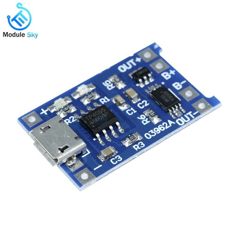

10Pcs 5V 1A 18650 Lithium Battery Charging Board with protection Dual function Micro USB Rechargeable Li-ion lipo battery module