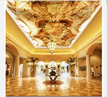 

3d custom mural non-woven wallpaper Blue sky sun green ceiling frescoes on the Eiffel Tower beauty home decoration