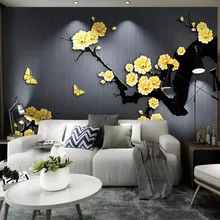 3D wallpaper classical gold jewelry plum wall professional production mural custom poster photo wallpaper wall 3D wallpaper classical gold jewelry plum wall professional production mural custom poster photo wallpaper wall