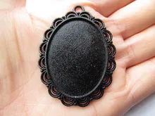 Best Offers 20pcs Black Oval Leice Border Base Setting Tray Bezel Pendant Charm,fit 30mmx40mm Cabochon/Cameo,DIY Accessory Jewellery Making Best Offers 20pcs Black Oval Leice Border Base Setting Tray Bezel Pendant Charm,fit 30mmx40mm Cabochon/Cameo,DIY Accessory Jewellery Making