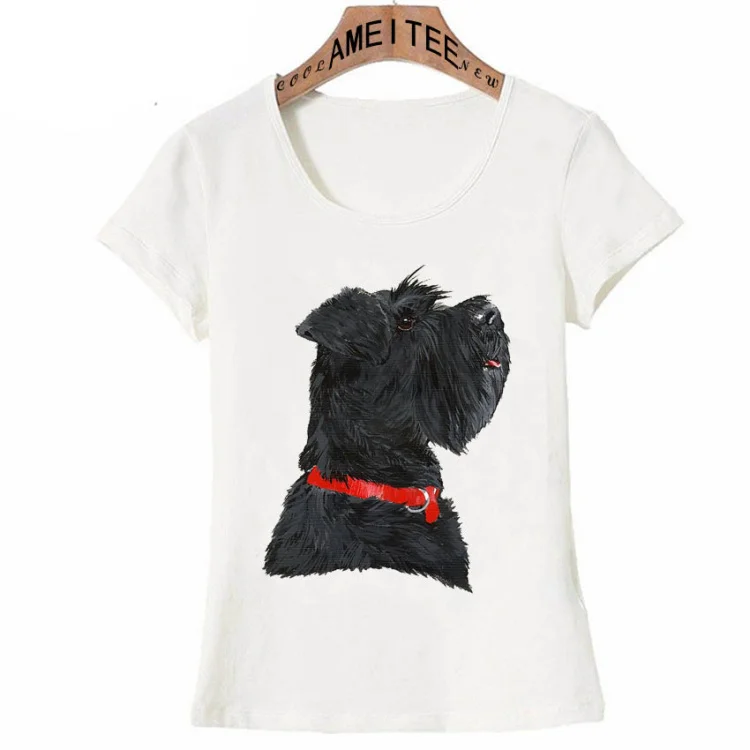 Миниатюрная черная футболка с принтом головы шнауцера, Новая женская летняя футболка, модные повседневные топы для собак, женские новые крутые футболки для женщин