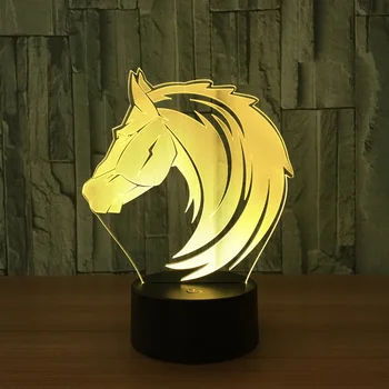 

Usb 3d Lamp Survetement Horse 3d Led Night Light Power Bank Usb Led Remote Touch Switch 7 color change desk lamp