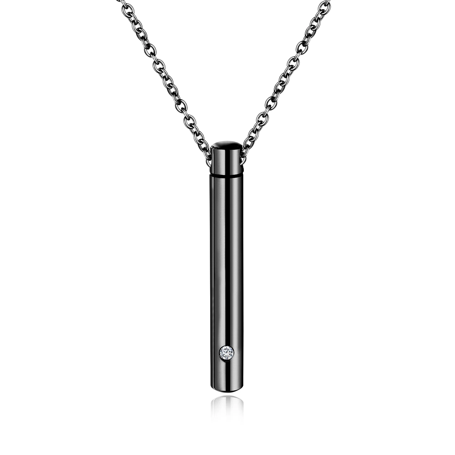 

JHSL 2019 New Arrival Unisex Women Men Empty Pet Ashes Necklace Pendants Fashion Jewelry Stainless Steel Chain