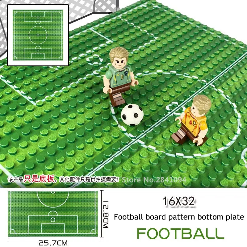

32*16 Football Basketball Base Plate Compatible LegoINGlys Figures Court Baseplate DIY Building Blocks Bricks Toys For Children
