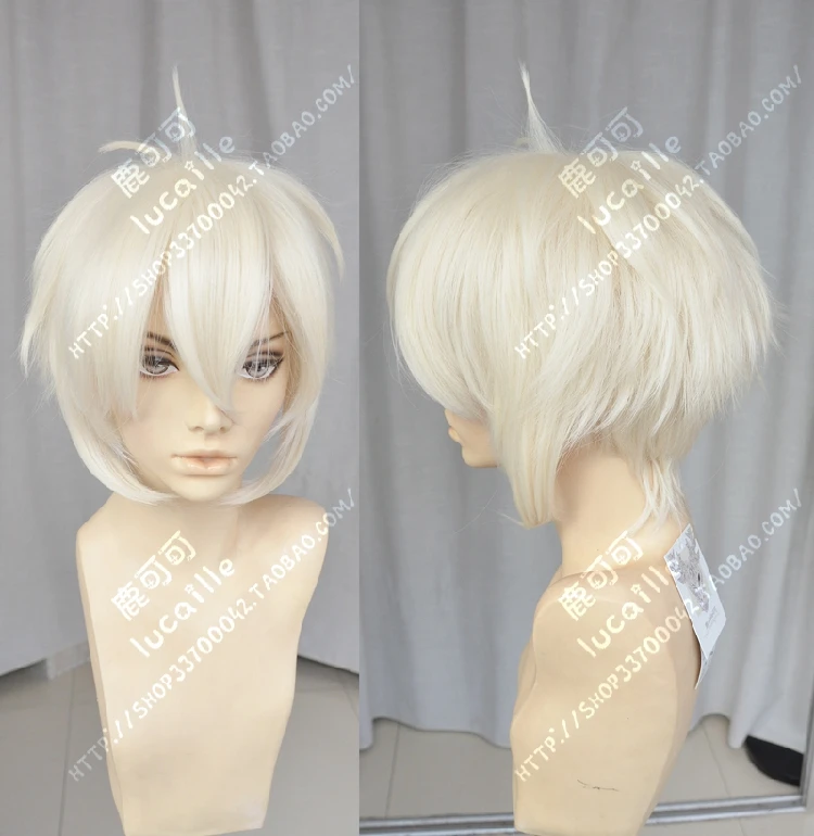 Парик для косплея Аниме D.Gray man Allen Walker Короткие светильник тые пушистые