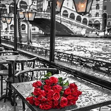 Роза по номерам Современная Настенная живопись ручная роспись маслом на холсте для домашнего декора