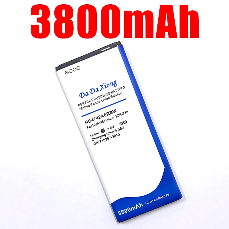 

3800mAh HB4742A0RBW HB4742A0RBC Battery for Huawei Honor 3C G630 G730 G740 H30-T00 H30-T10 H30-U10 H30 Phone