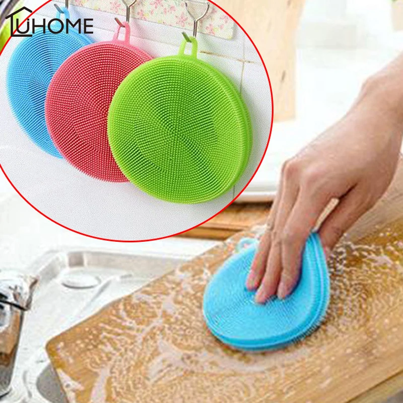 

3pcs/set Magic Cleaning Brushes Silicone Dish Bowl Scouring Pad Pot Pan Easy To Clean Wash Brushes Cleaning Brushes Kitchen Tool