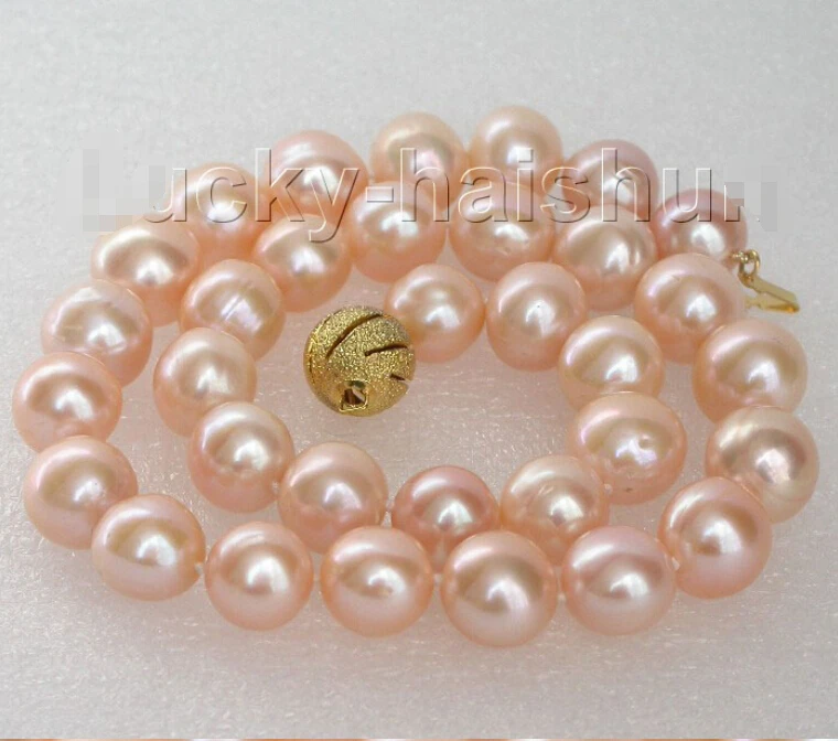

Free shipping@@@@@ A>17" 12mm round MIX white pink purple pearls necklace 925 silver clasp j8191 a