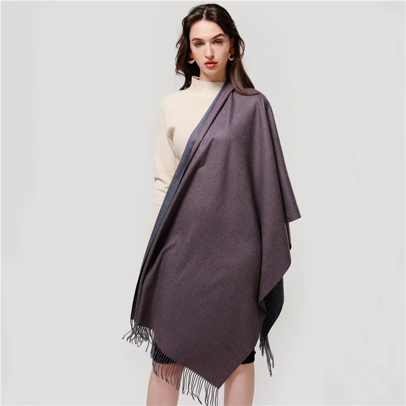 Price Hot 2019 winter scarf double side women s scarves fashion warm and soft cashmere scarf lady shawls pashmina foulard Tassel