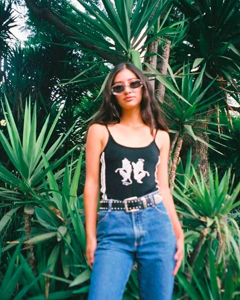 

Omight angel evil embroidery black stripe bodysuit Crop Top Tank Top Summer Tops TL017