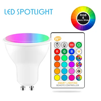 

Led Bulb GU10 Led Dimmable 8W 110V 220V LED Bulb GU10 RGBW RGBWW Lampada LED Lamp 16 Colors Changeable With IR Remote Controller