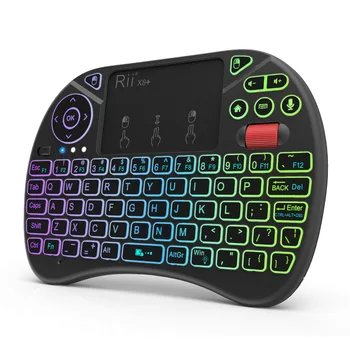 

Rii X8+ 2.4GHz Mini Wireless Keyboard with Touchpad ,voice search, changeable color LED Backlit, Rechargable Li-ion Battery