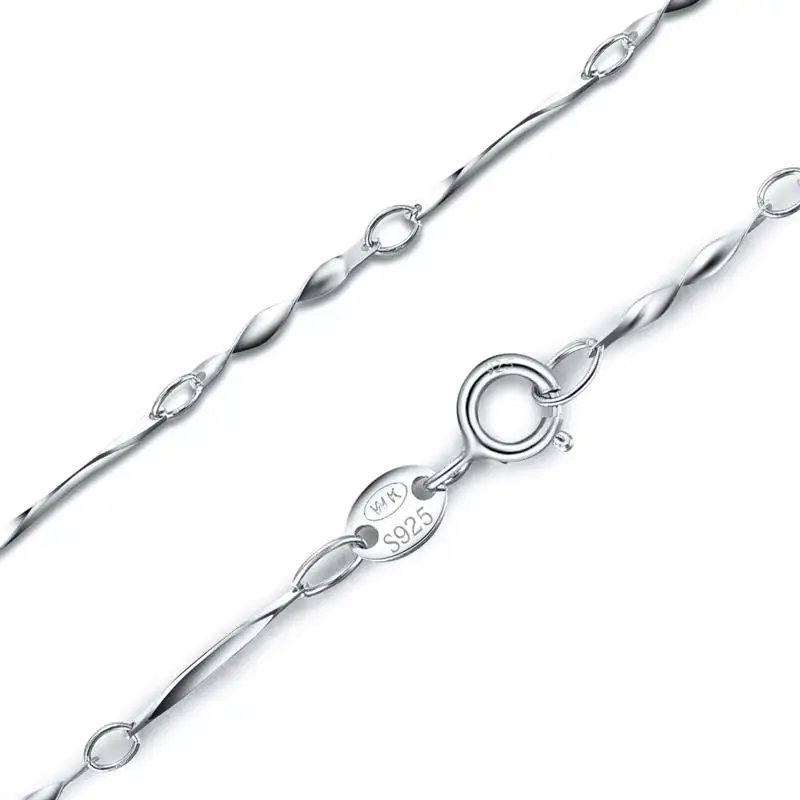 Jiayiqi 8 видов 925 пробы ожерелье из серебряных цепей Для женщин змея сингапурский витой коробка колье коренастый заявление ювелирные изделия оптом 40/45 см