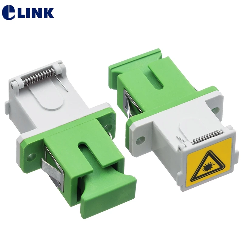SC APC Fiber Adapters with shutter ftth sc coupler green SM connector without flange open dust shutter Avoid Laser ELINK 200pcs eastcom thermal ctp laser diode ld fiber coupler laser eastcom ctp bwt laser diodes k830e02fn 1 000w 830nm 1w ld k830e02fn