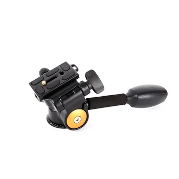 

QZSD Q08 3-Way Fluid Head Rocker Arm Video Tripod Ball Head+ Quick Release Plate for DSLR Camera Tripod Monopod