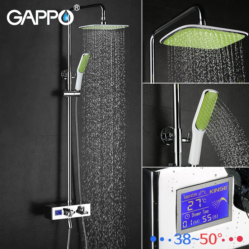 GAPPO shower faucet bath shower mixer waterfall faucets thermostatic mixer rainfall shower head set bathroom faucet