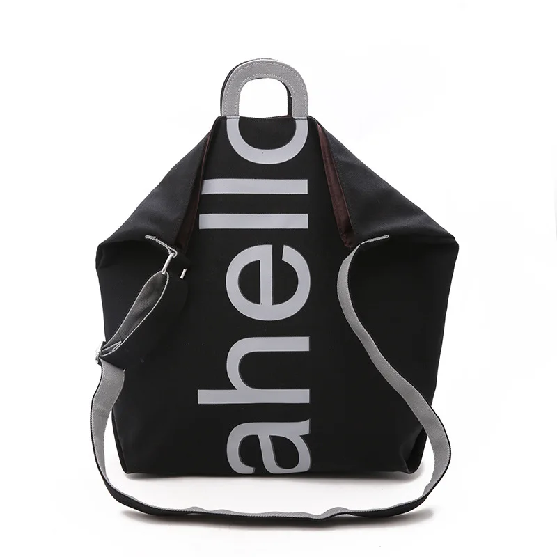 Новая модная повседневная Холщовая Сумка, сумка для ленивых, большая Вместительная женская сумка на плечо, сумки-мессенджеры с буквенным принтом, женские сумки - Цвет: Черный