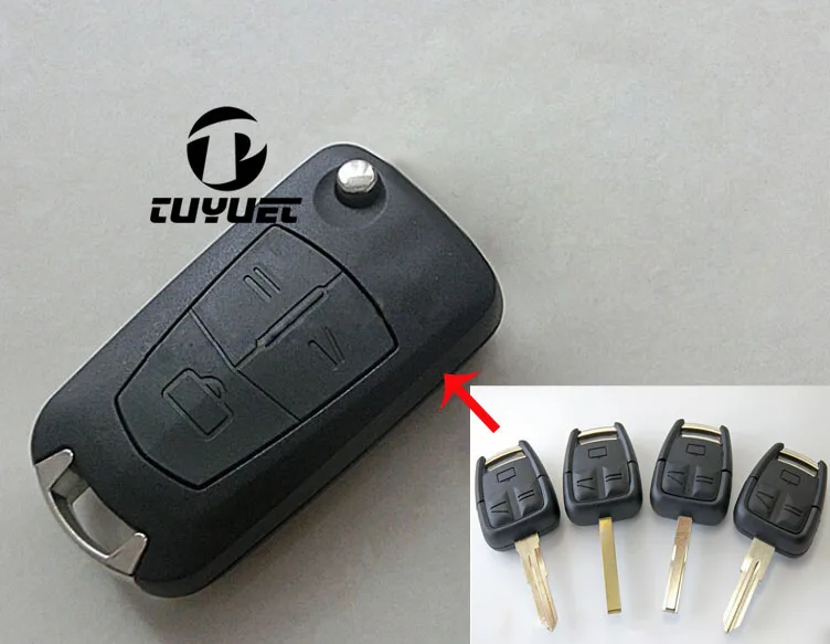 

Modified Folding Car Key Blanks Case 3 Buttons for Opel Vectra Omega Zafira Flip Remote Key Shell