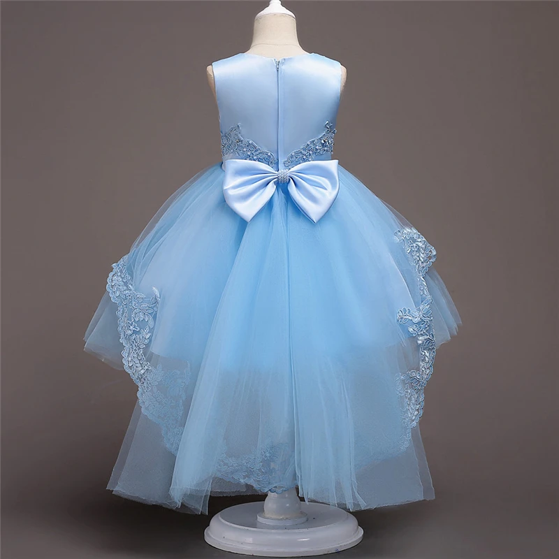Красивые кружевные синие Пышные Платья с цветочным узором для девочек г. Платья для причастия с кружевной аппликацией пышные платья для маленьких девочек, платье