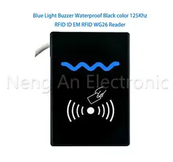 Синий индикатор зуммер Водонепроницаемый черный цвет 125 кГц RFID считыватель WG26/34 Access Control System